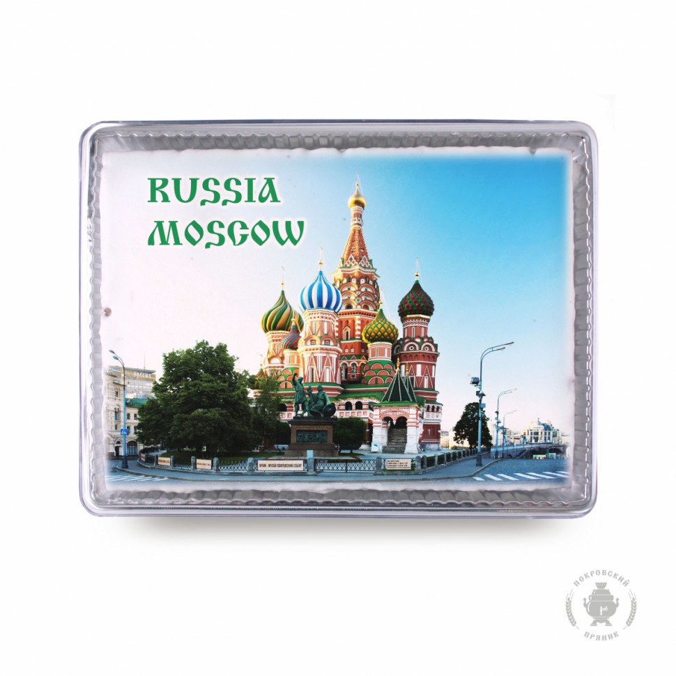  Пряник 600г RUSSIA MOSCOW с фотопечатью (в подарочной пластиковой упаковке)  в Россоши