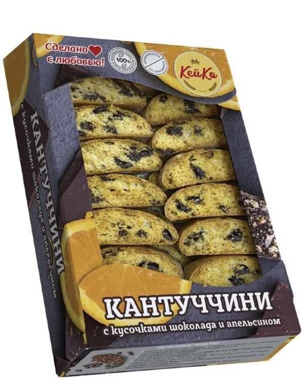 №3 Кей Ко Кантуччини с кусочками шоколада и апельсином, 200г   в Россоши