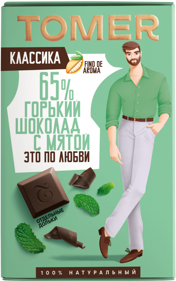  Фабрика Томер  Горький шоколад с МЯТОЙ, 90г в Россоши